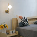 Axyaa Modern Glass Ball LED Wall Lamp, Golden Black, Simple Design for Living Room, Bedroom, Aisle