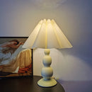 Axyaa Gourd Table Lamp with Petal Fabric Shade E27 for Bedroom Living Room