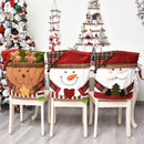 Axyaa Christmas Chair Sleeve Stool Santa Claus Elk Snowman Ornaments