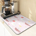 Axyaa Non-Slip Absorbent Kitchen Counter Mat - Cute Animal Design Mats