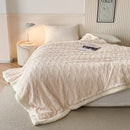 Axyaa Diamond Striped Plush Fleece Sofa Throw Blanket for Warmth & Comfort
