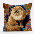 Axyaa Peacock Oil Painting Cushion Cover 45x45cm Nordic Style Linen Sofa Pillow