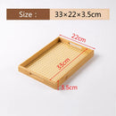 Axyaa Acrylic Bamboo Cotton Tray, Rectangular Tea Set, Portable Tea Plate