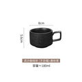 Axyaa Matte Stone Grain Ceramic Coffee Cup Set with Exquisite Camellia Design