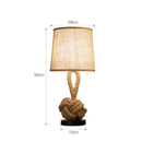 Axyaa Modern Minimalist Table Lamp with Hemp Rope Body and Fabric Shade