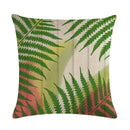 Axyaa Tropical Leaf Flax Pillowcase for Chic Living Room Decor