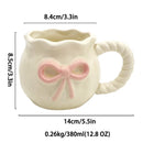 Axyaa French Ceramic Hand Pinch Bow Mug - Cute Breakfast Tea Cup Gift