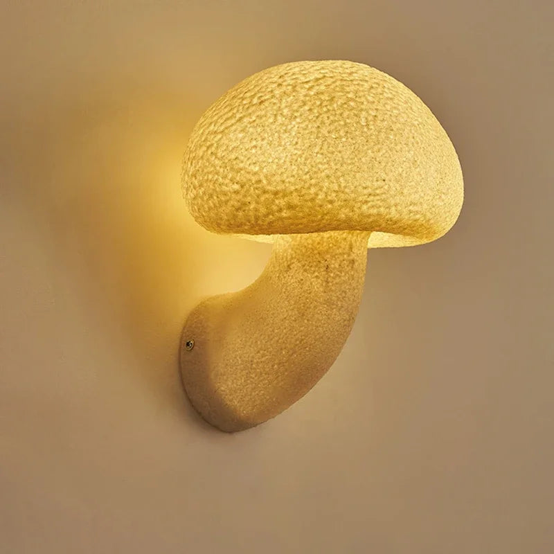 Axyaa Nordic Mushroom Wall Lamp: Creative Wabi Sabi LED Indoor/Outdoor Light
