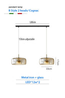 Axyaa Glass Chandelier with Adjustable Cord - Elegant Home Lighting for Dining Room