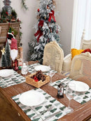 Axyaa Christmas Pine Tree Table Runner for Festive Table Decor