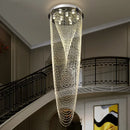 Axyaa Luxury Crystal Tassel Chandelier for Staircases, Living Rooms, and Lobbies