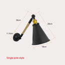 Axyaa Industrial Iron Folding Wall Lamp with Hemp Rope Detail