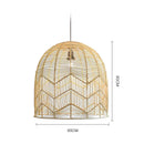 Axyaa Retro Rattan Pendant Lights Vintage Suspension Luminaire