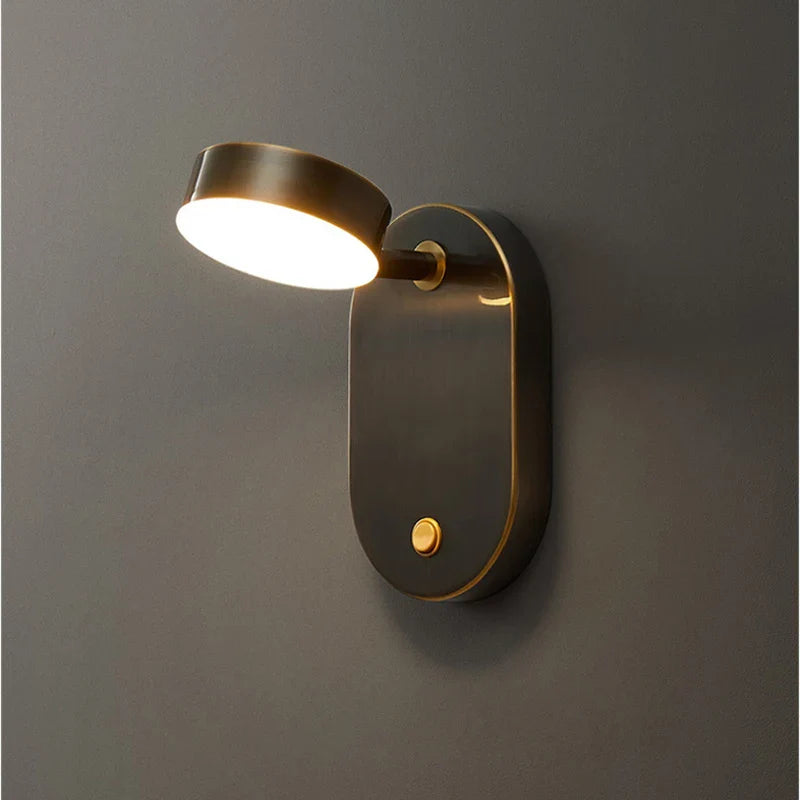 Axyaa Nordic Brass Wall Sconce Bedside Lamp - Modern Luxury LED Wall Light
