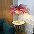 Axyaa Nordic Feather Floor Lamp - Modern Brass LED Light for Home Decor