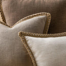 Axyaa Farmhouse Burlap Linen Trimmed Pillowcase Perfect for Modern Fall Decor