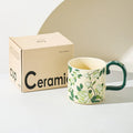 Ceramic Iris Water Bottle Camellia Cup Set - Axyaa Luxe Collection