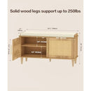 Axyaa Rattan Shoe Storage Bench with Cushion, Wooden Entryway Cabinet Organizer