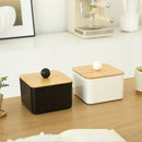 Axyaa 4-Grid Qtip Holder Dispenser Cotton Swab Balls Box Flossers Case Storage