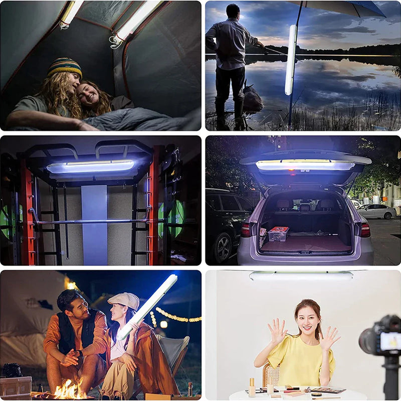 Axyaa Solar LED Camping Tent Lamp: Waterproof Folding USB Charge Outdoor Light