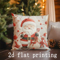 Axyaa Christmas Santa & Snowman Printed Pillow Covers for Sofa Bedroom Car
