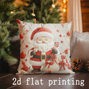 Axyaa Christmas Santa & Snowman Printed Pillow Covers for Sofa Bedroom Car