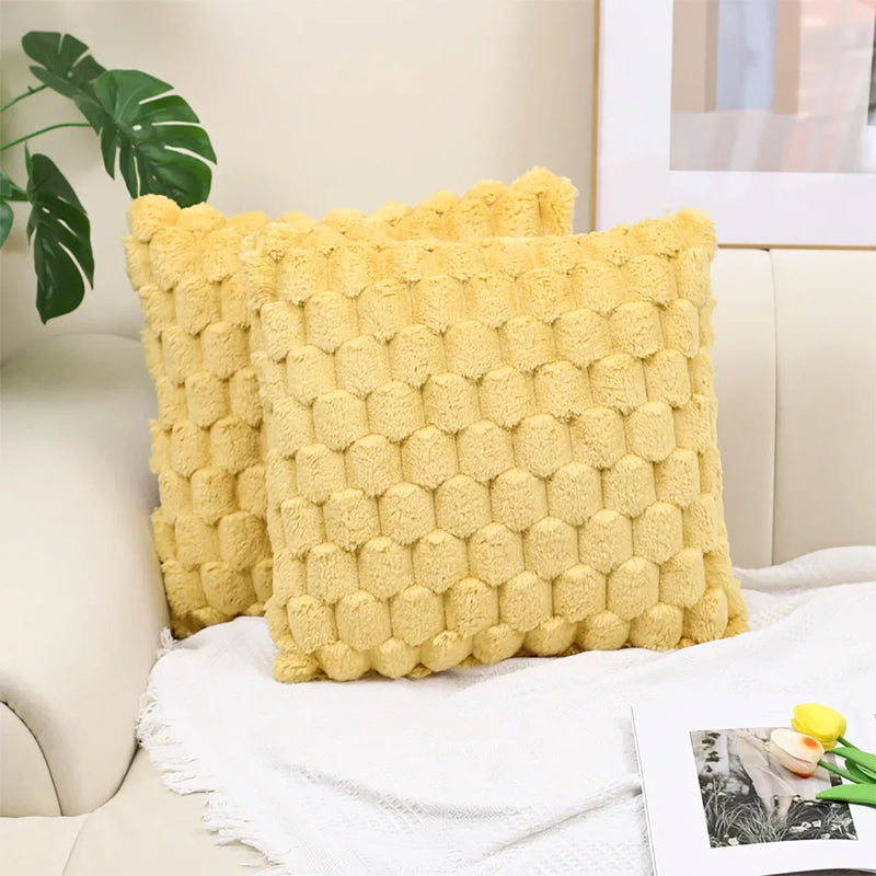 Axyaa Winter Plush Cushion Cover - Sofa Bed Room Decor Pillowcase