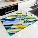 Axyaa Watercolor Geometry Absorbent Kitchen Drying Mat