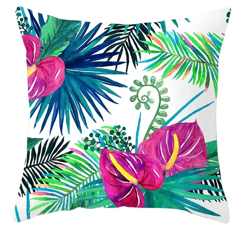Axyaa Tropical Plants Flower Pillowcase