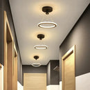 Axyaa LED Circle Ceiling Light Black Gold Lustres Home Decor Fixture