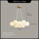 Axyaa White Moon Ball Ceiling Light for Living Room Bedroom Chandelier
