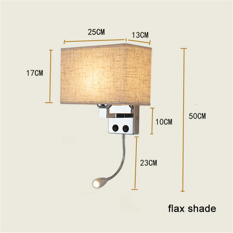 Axyaa Adjustable Reading Lamp LED Wall Light with 2 Switches