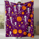 Axyaa Halloween Cartoon Flannel Blanket - Cute Print - Office Nap Sofa Blanket