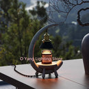 Axyaa Stone Crescent Melting Lamp: Designer Resin Decorative Warm Light