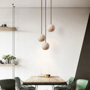 Axyaa Yellow Travertine LED Pendant Lights Hanging Stone Ball Pendant Lamp