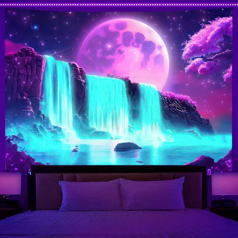 Axyaa Starry Sky Planet City Tapestry Room Decoration