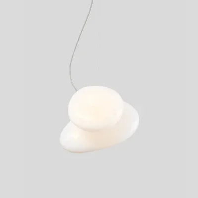 Axyaa Pebble Style Double-Sided Frosted Glass Pendant Light with LED Rope