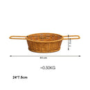 Rattan Bread Storage Basket by Axyaa: Portable Organizer for Picnic, Fruit, Sundries