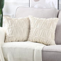 Axyaa Short Plush Boho Pillowcases 45x45cm - Soft Cushion Cover for Home Decor