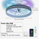 Axyaa Smart RGB Music Ceiling Fan Light with Remote Control and APP Control