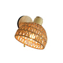 Axyaa Rattan Woven Wall Lamp for Bedroom & Bedside Mirror Lighting