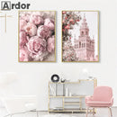 Axyaa Paris Tower Coffee Old Car Canvas Art Nordic Posters Bedroom Wall Decor