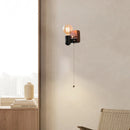 Axyaa Dark Wood Wall Lamp for Bedroom Stairs Dining Room Lighting