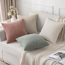 Beige Boho Corduroy Throw Pillow Cover 18x18 Inch for Modern Home Decor by Axyaa
