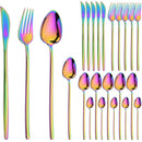 Axyaa 24Pcs Gold Stainless Steel Cutlery Set Dinnerware Flatware Silverware