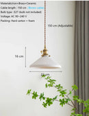 Axyaa Japanese Ceramic Luxe Chandelier: Kitchen Dining Restaurant Bar Bedside LED CeilingLamp