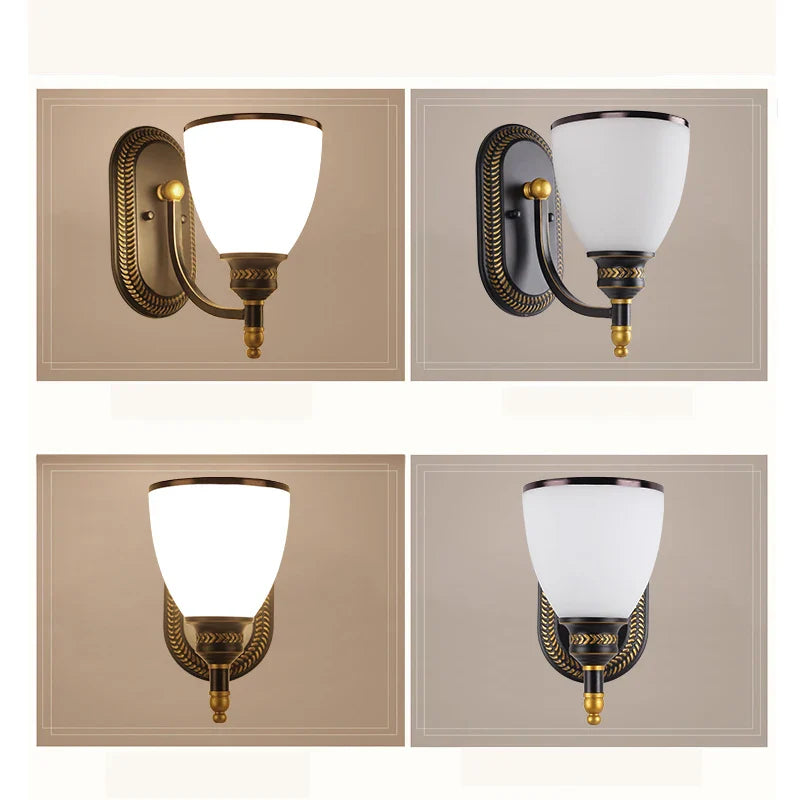 Axyaa Retro Glass Wall Lamp for Bedroom, Living Room, Bathroom, and More