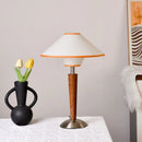Axyaa Wooden Fabric LED Table Lamp Medieval Style Home Living Room Decoration