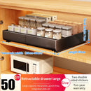 Axyaa Slide Out Cabinet Organizer Carbon Steel Kitchen Storage Drawer Pantry Rack