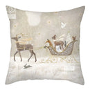 Christmas Deer & Rabbit Winter Pillow Case - Axyaa Home Decor Collection